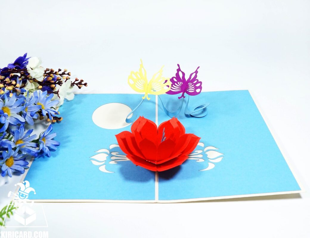 Flower And Butterfly Pop Up Card Kiricard