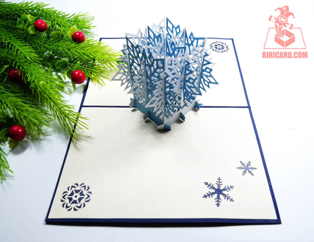 Blue Snowflake Pop Up Card Kiricard