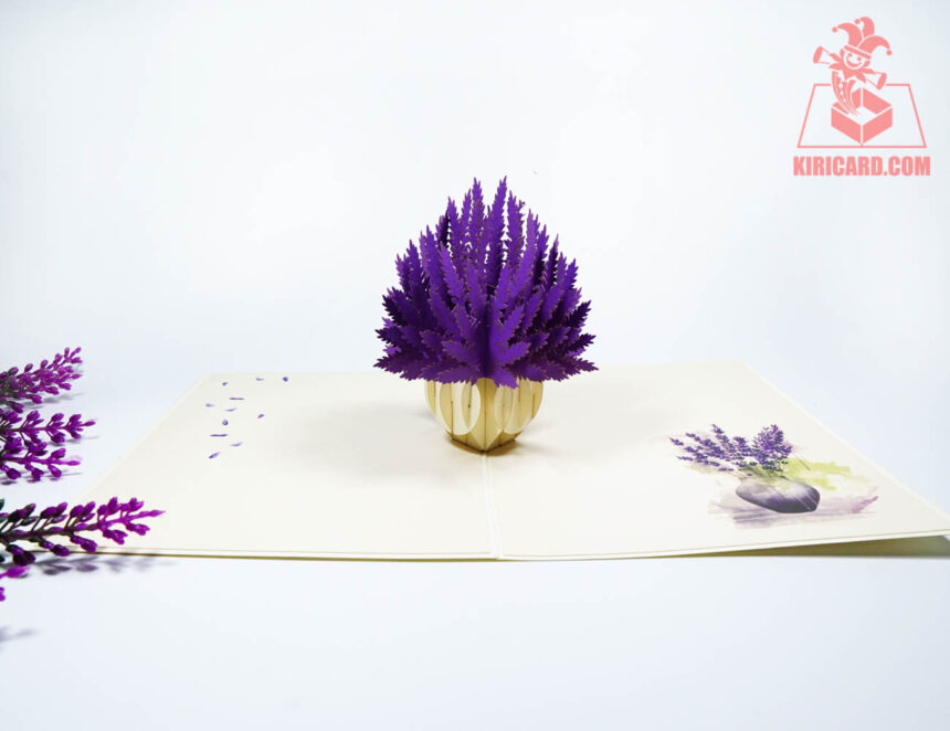 Lavender Vase Pop Up Card Kiricard