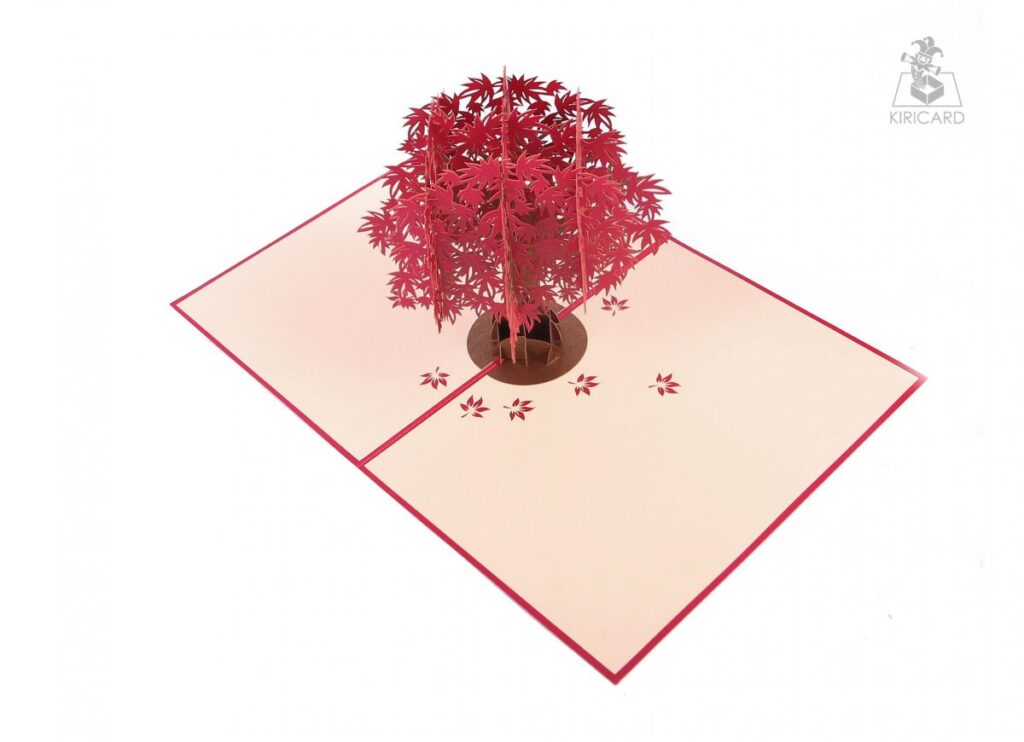 Red Maple Tree Pop Up Card - Kiricard