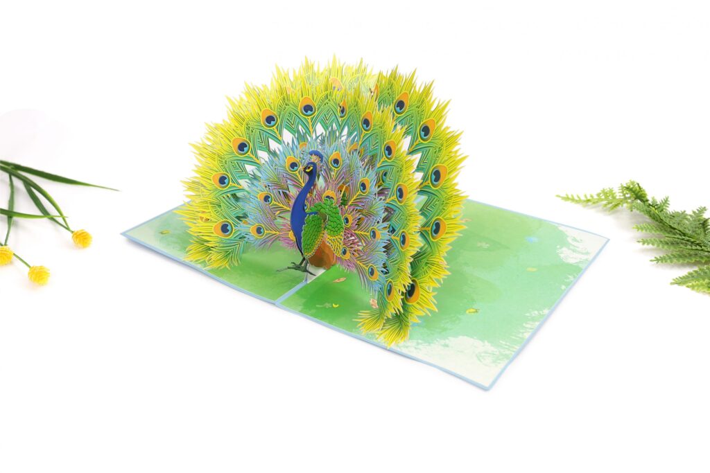 Peacock Pop Up Card Kiricard 2642