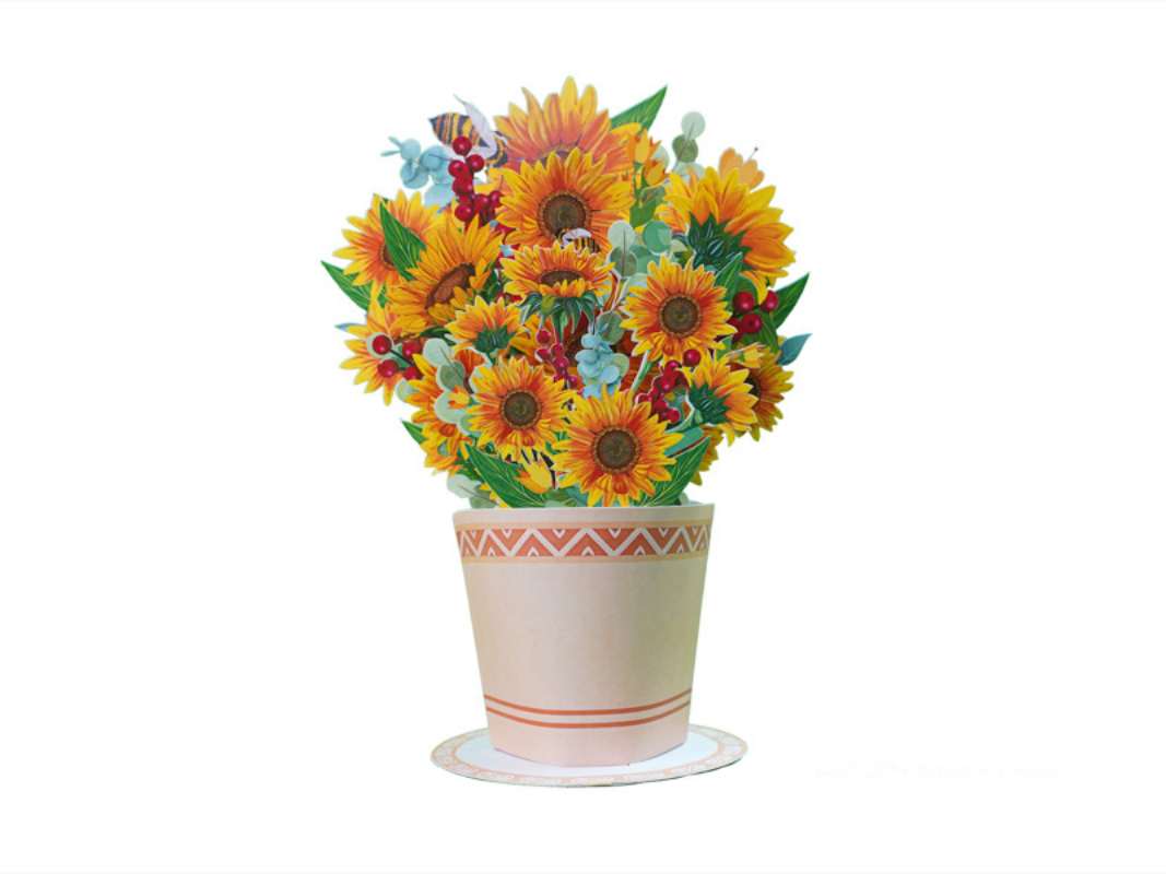 sunflowers-small bouquet-pop-up-card-01