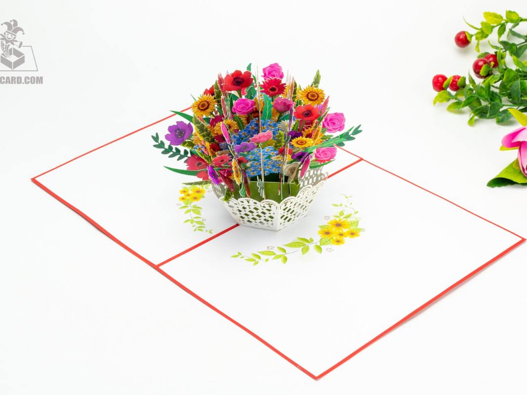 mix-flowers-basket-pop-up-card-red-cover