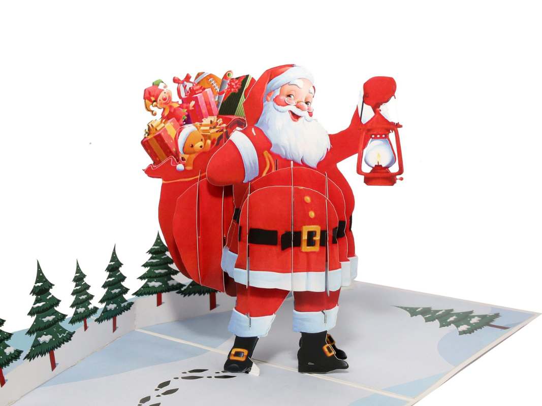 santa-holding-lamp-pop-up-card