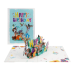 Australian animals 3D happy birthday pop-up card with kangaroo, koala