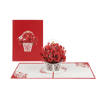 Handmade red heart pop-up card for love, anniversaries, and weddings