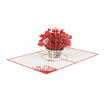 Red Heart Bloom Basket Pop-up Card - Image 4