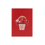 Romantic 3D Valentine heart bouquet card in a decorative basket