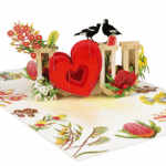 Romantic handmade pop-up card for Valentine’s Day and anniversary