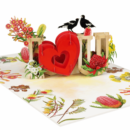 Romantic handmade pop-up card for Valentine’s Day and anniversary