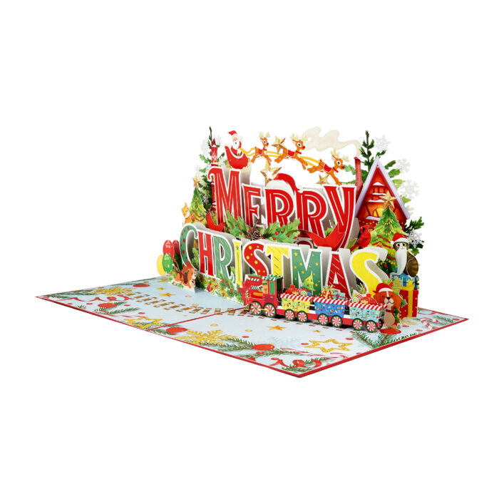 Colorful Merry Christmas Pop-up Card - Image 4