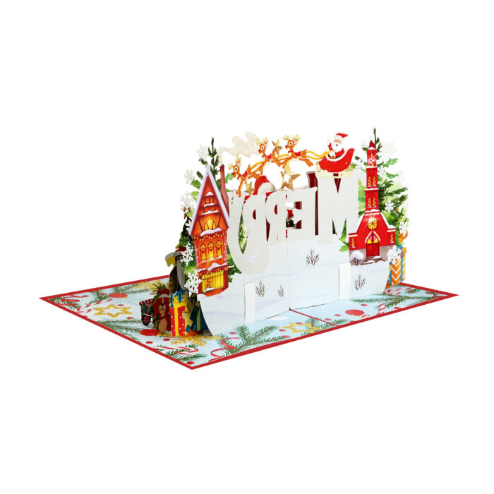 Colorful Merry Christmas Pop-up Card - Image 8