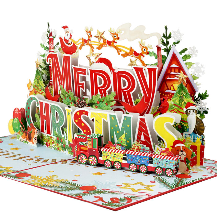 Colorful Merry Christmas Pop-up Card - Image 5