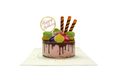 Happy birthday macaron popup card