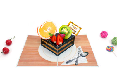 Chocolate Piece of Cake Pop Up Card