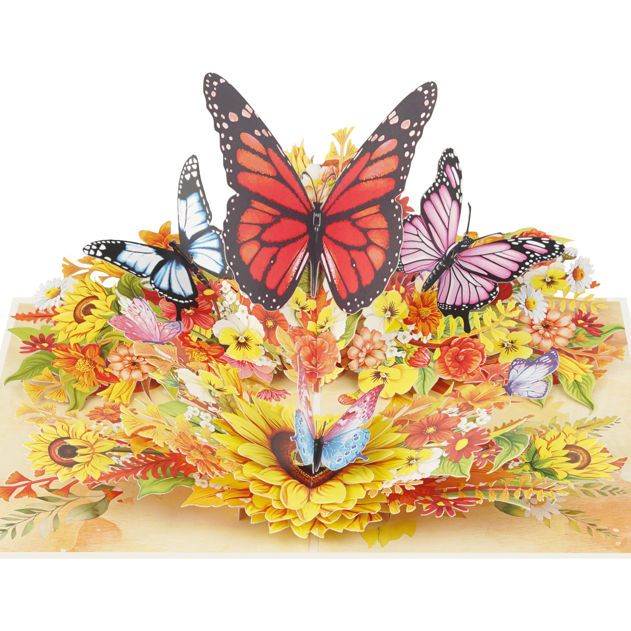 Autumn Butterfly Garden Pop-up Card