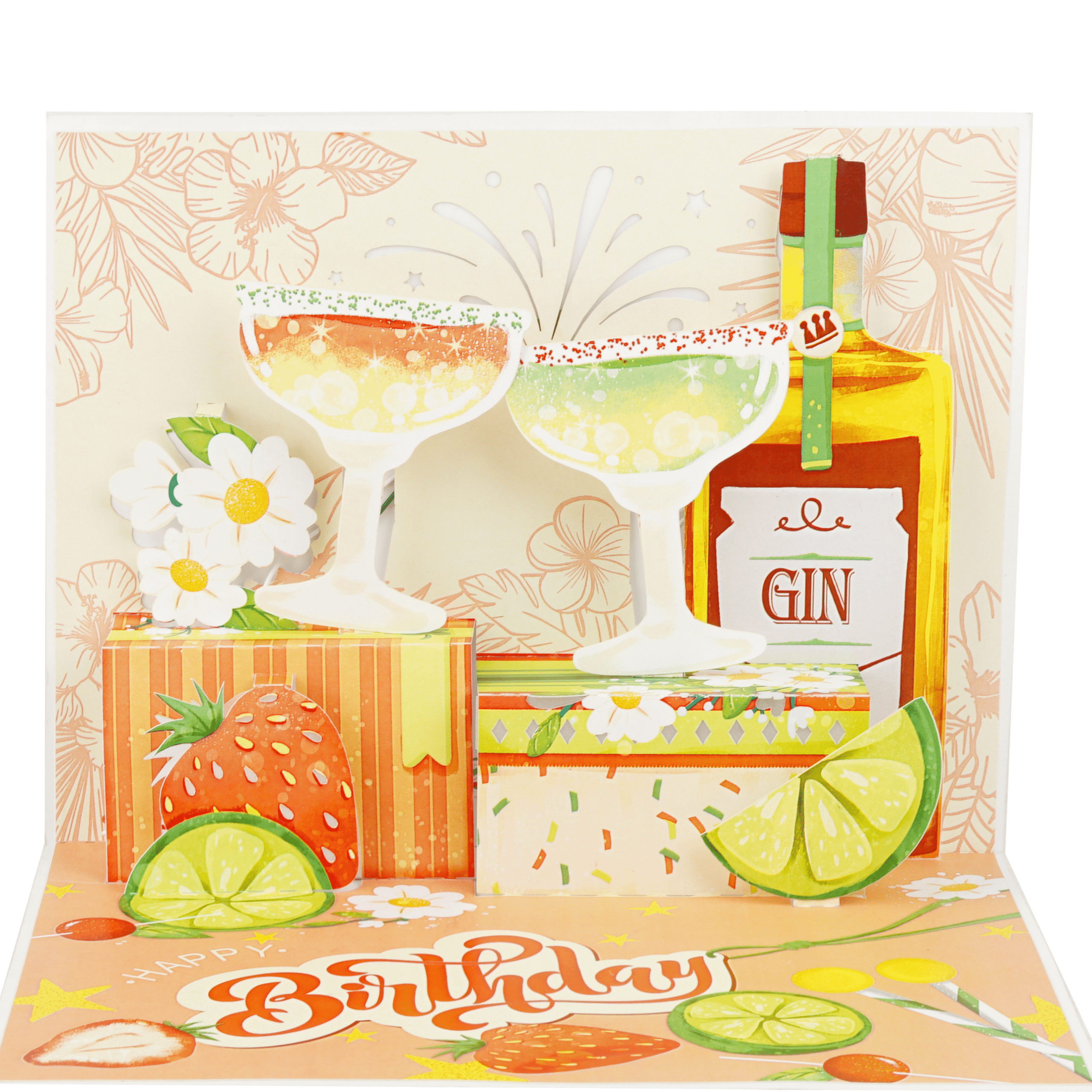 Cocktail Musical Birthday Pop-Up Card