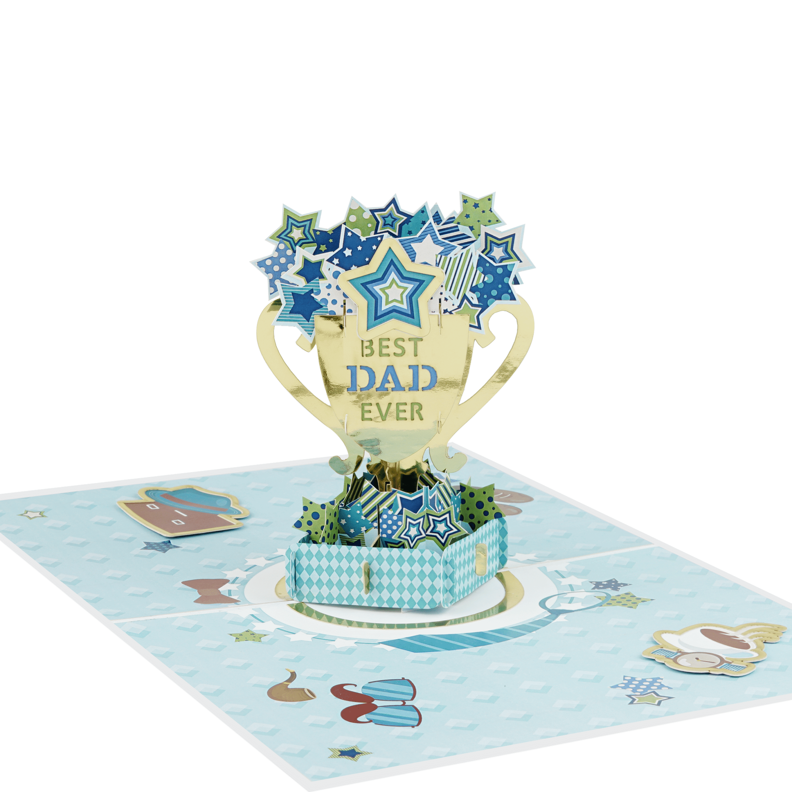 Best Dad Ever Trophy Pop-Up Card