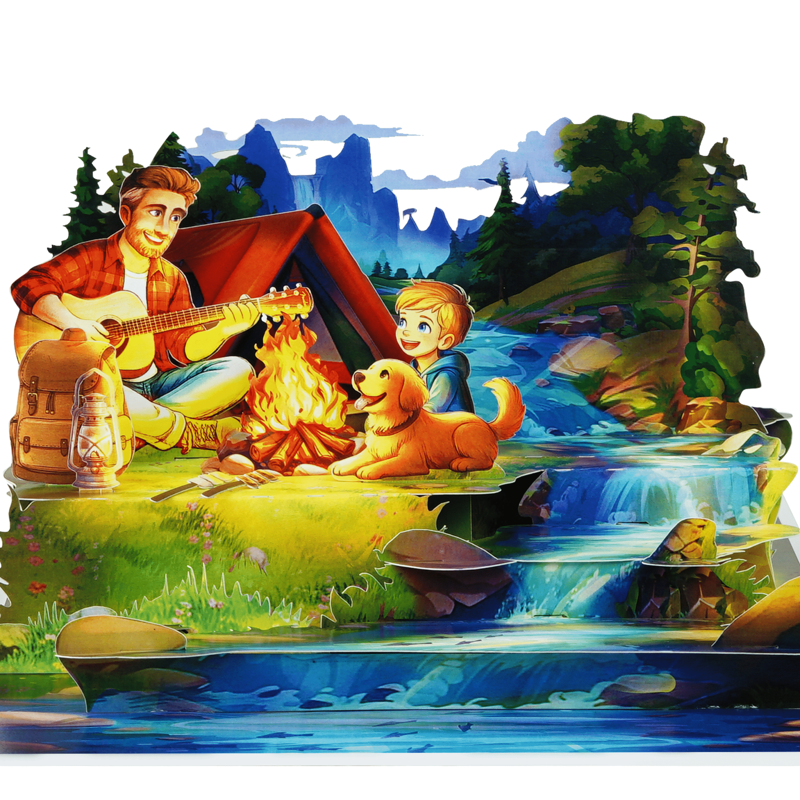 Campfire Camping Pop-Up Card
