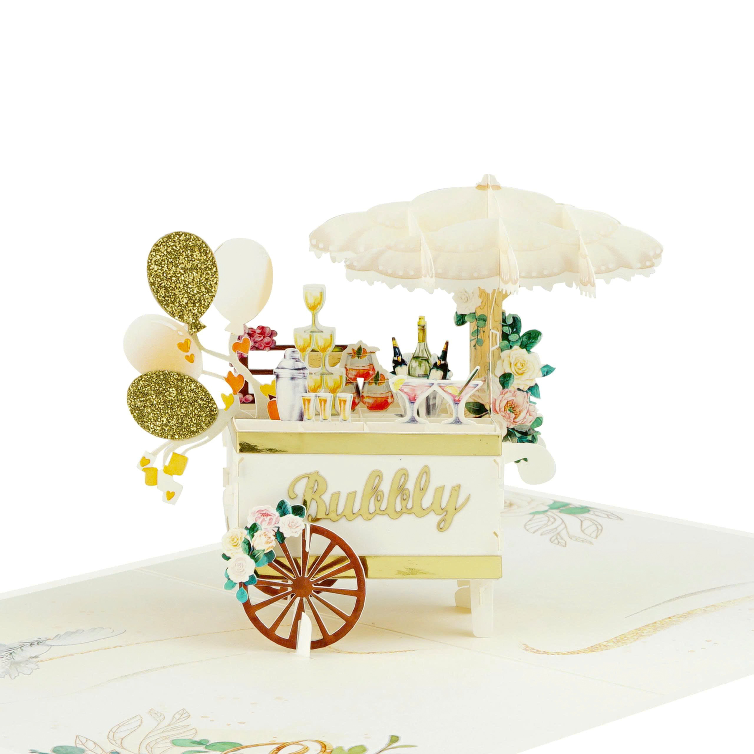 Wedding Drink Cart Pop-Up Card