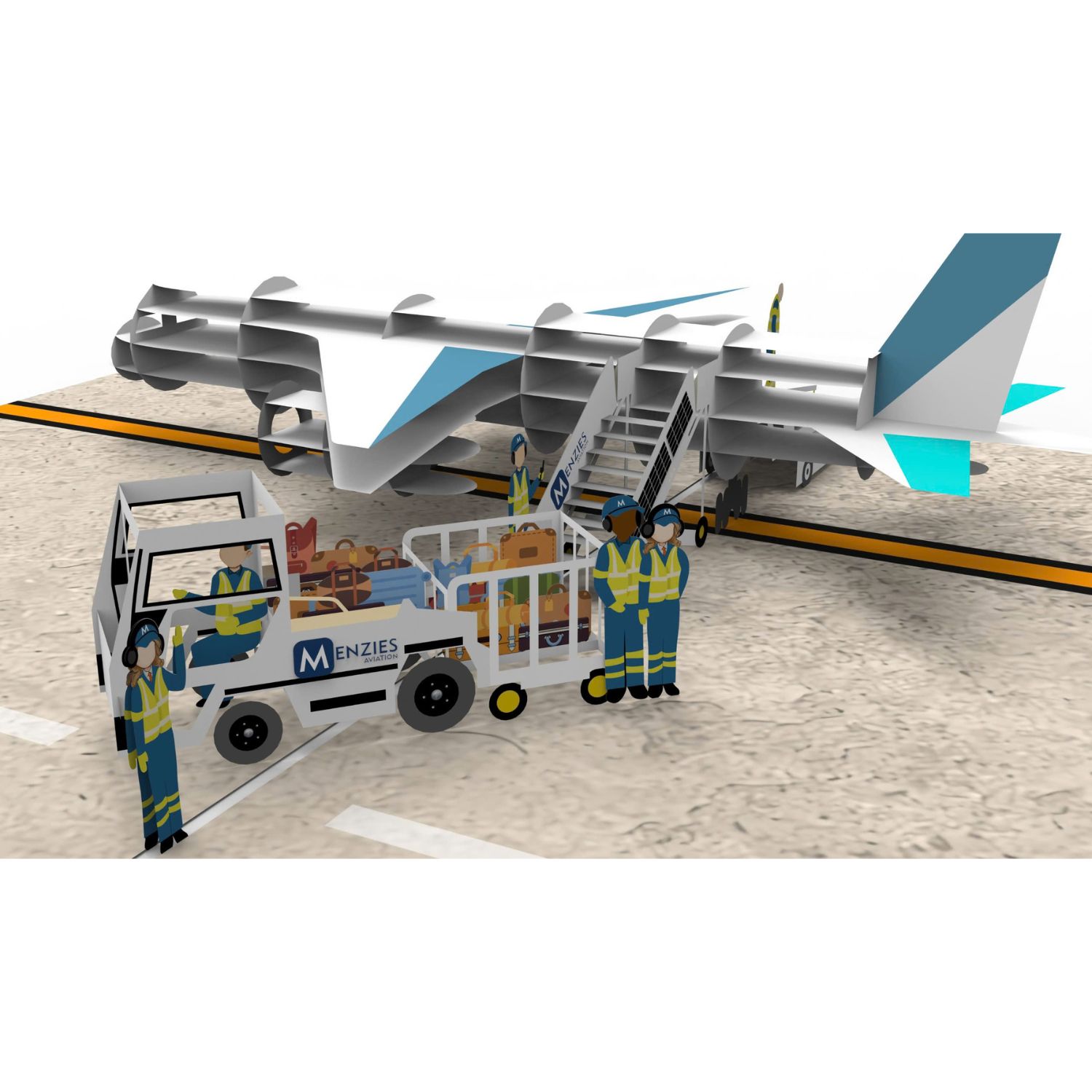 Custom Airport Ground Service Pop Up Card for Menzies Aviation