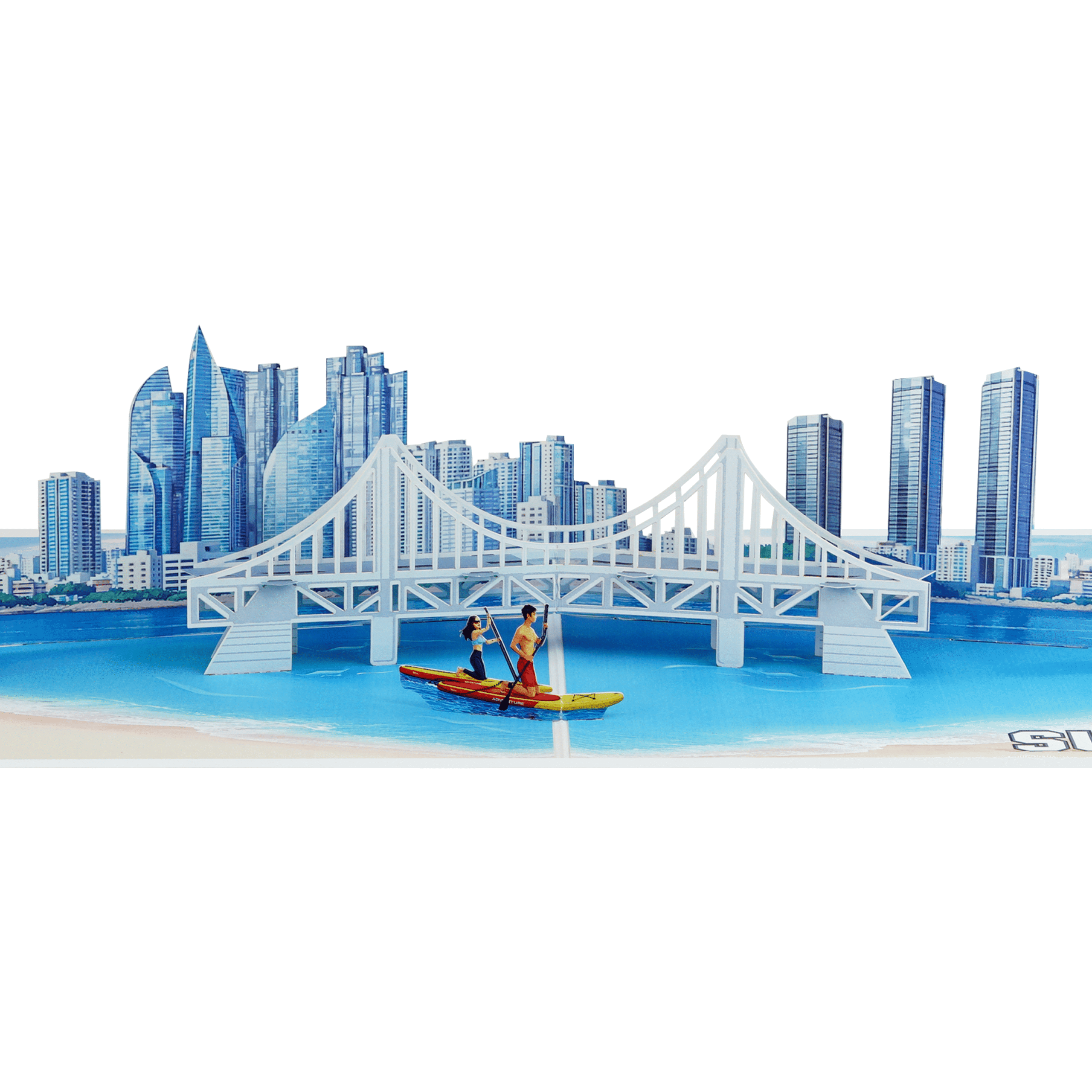 Custom Busan Gwangan Bridge Pop-Up Card